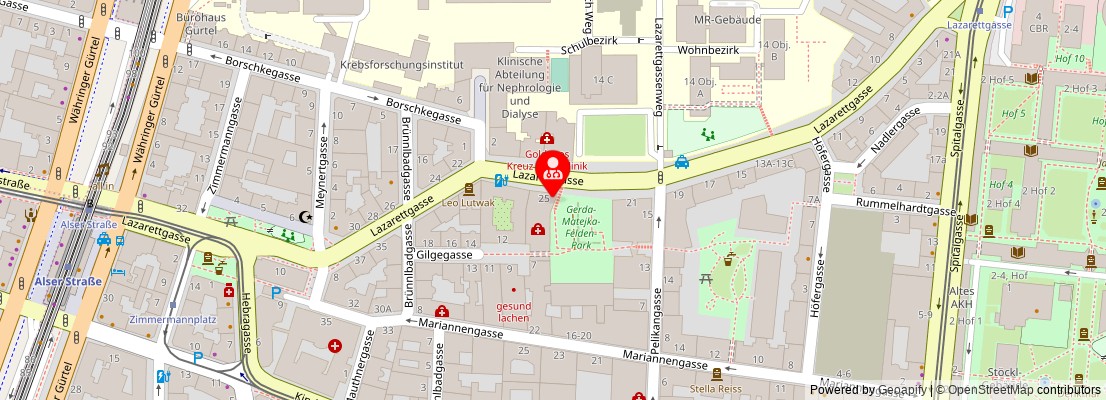 Street map section around the address