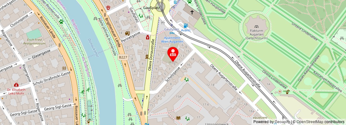 Street map section around the address