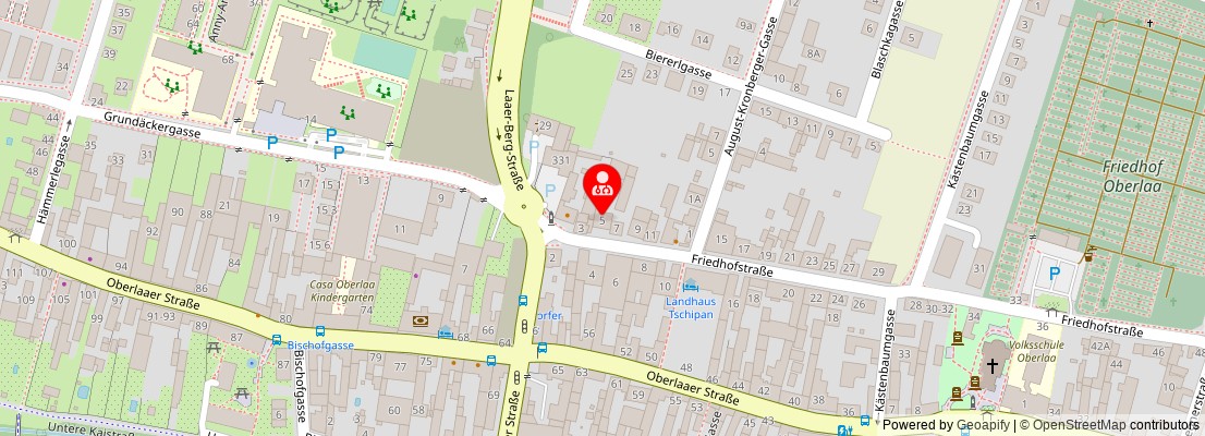 Street map section around the address