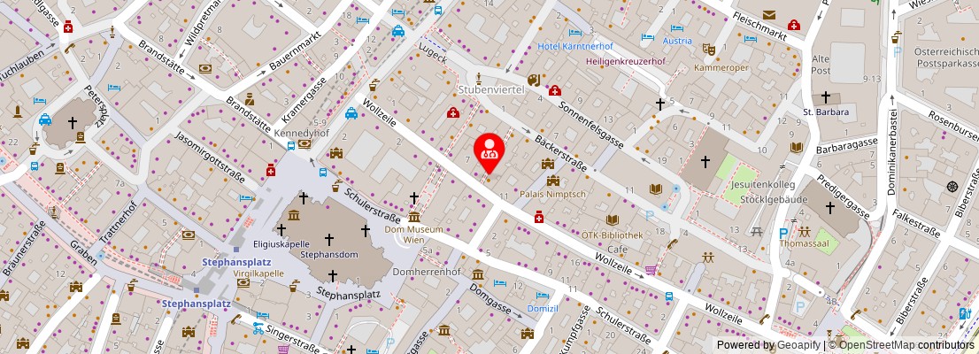 Street map section around the address