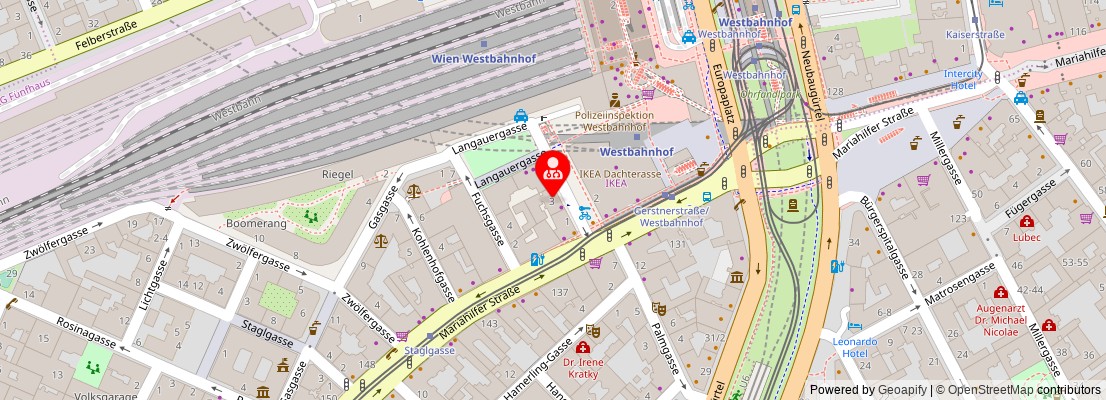 Street map section around the address