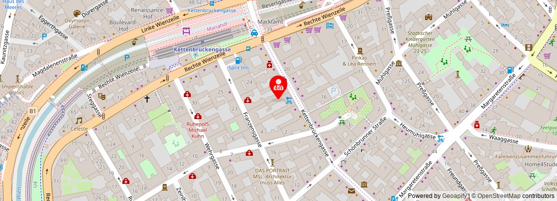 Street map section around the address