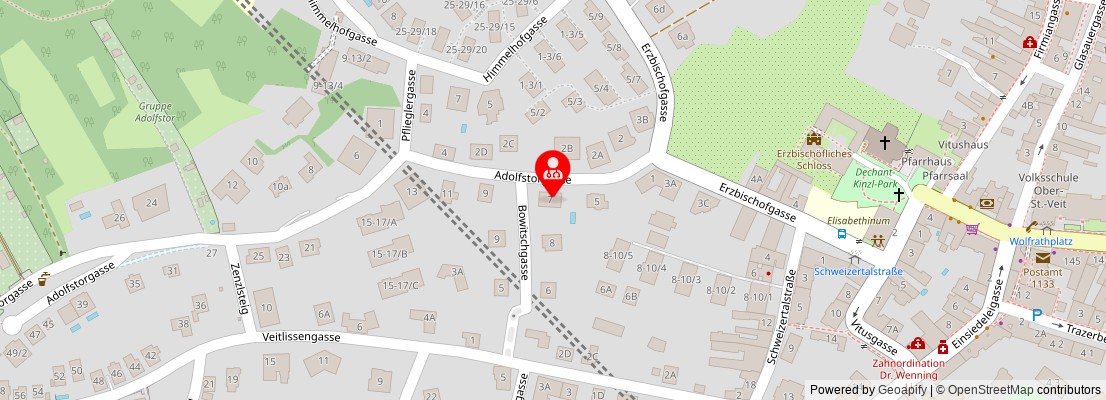 Street map section around the address