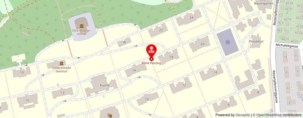 Street map section around the address