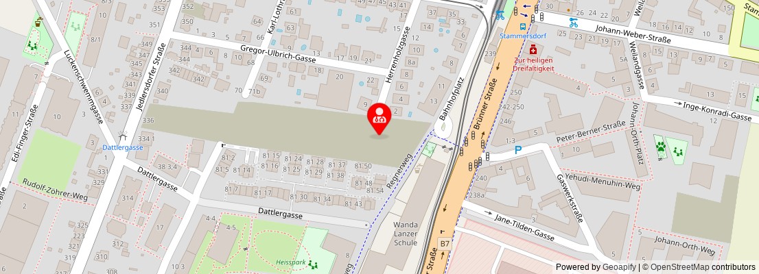 Street map section around the address