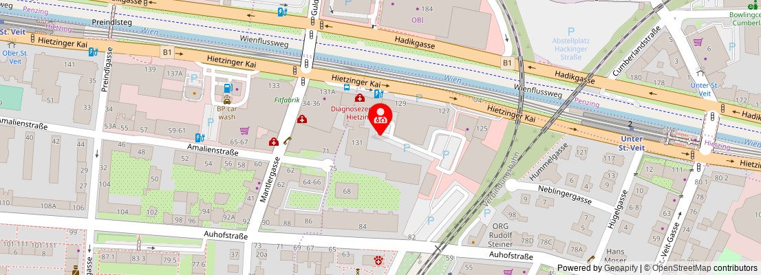 Street map section around the address