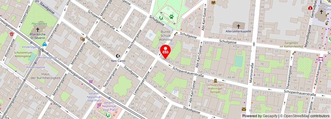 Street map section around the address