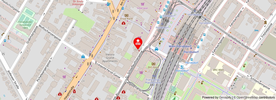 Street map section around the address