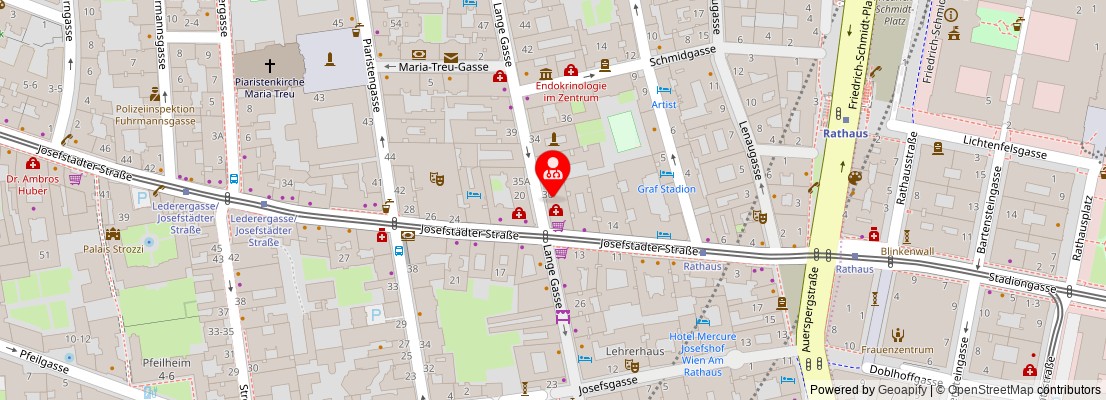 Street map section around the address