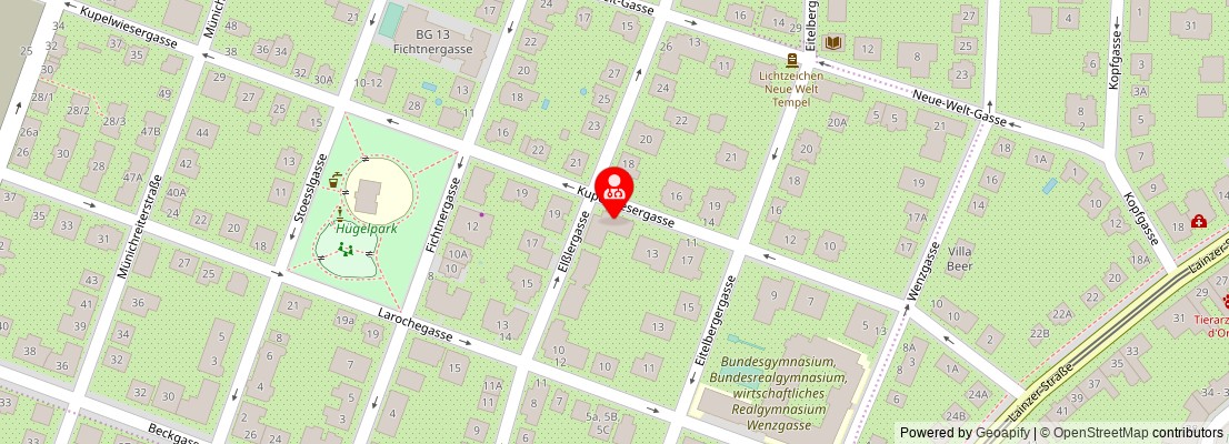 Street map section around the address