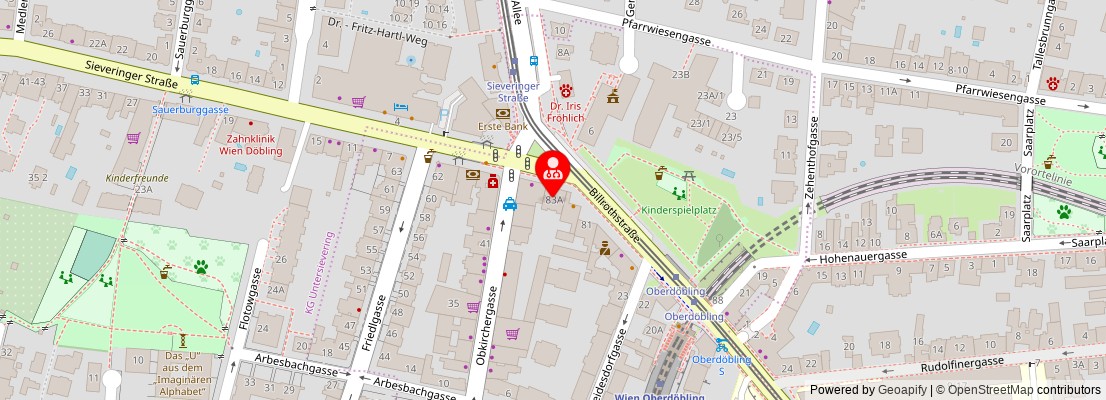 Street map section around the address