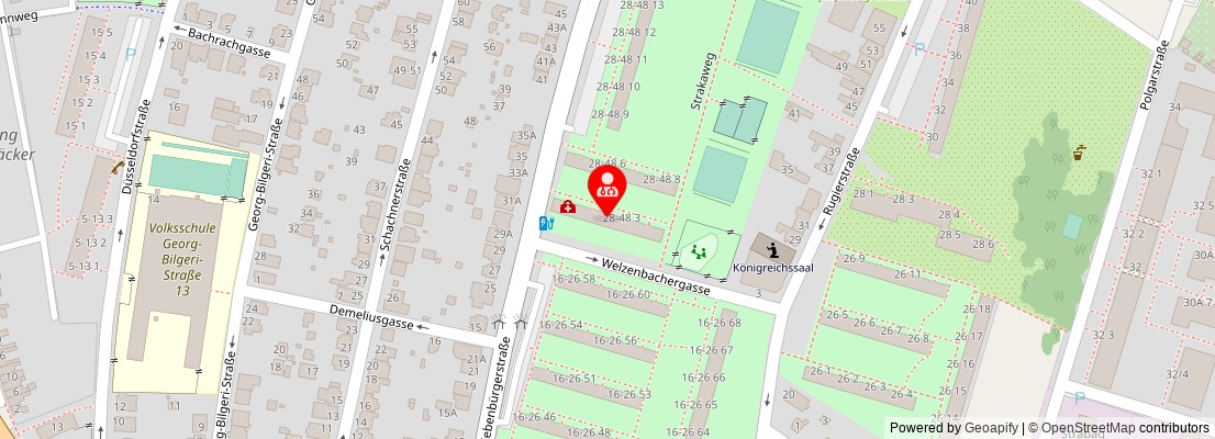 Street map section around the address