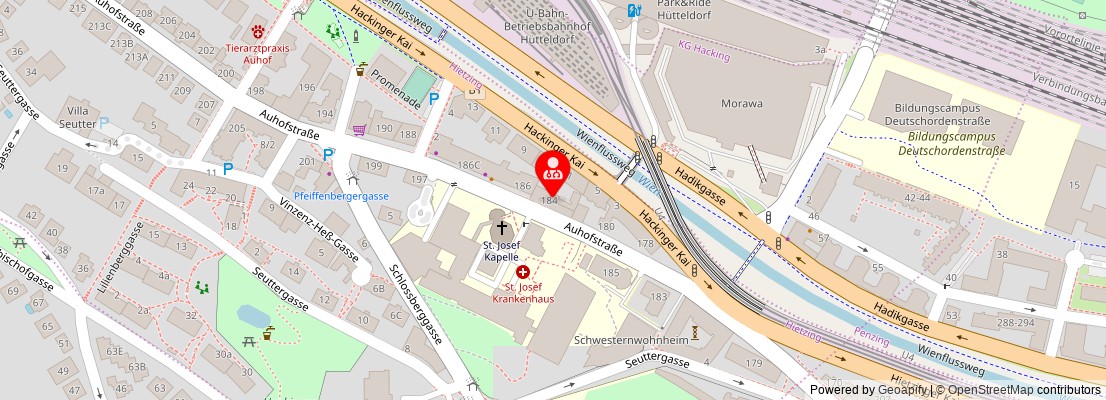 Street map section around the address