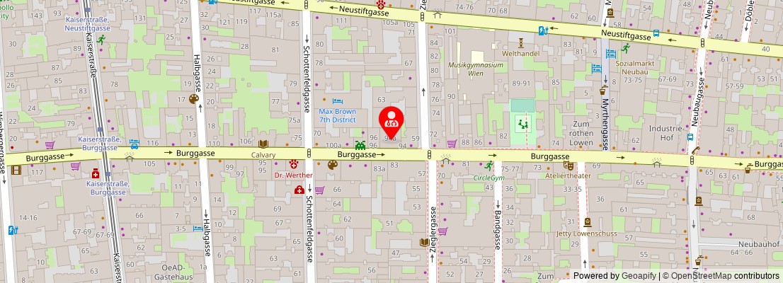 Street map section around the address