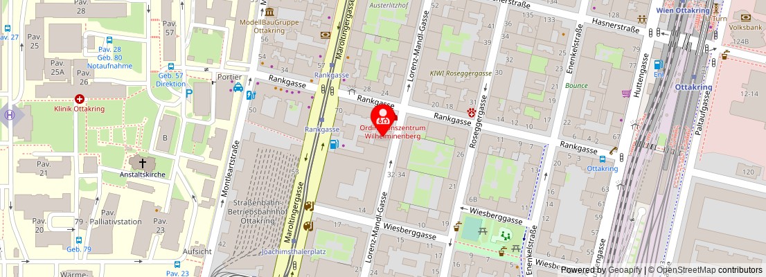 Street map section around the address