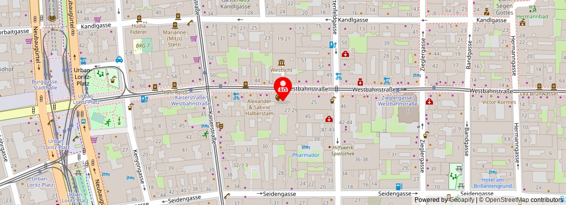 Street map section around the address