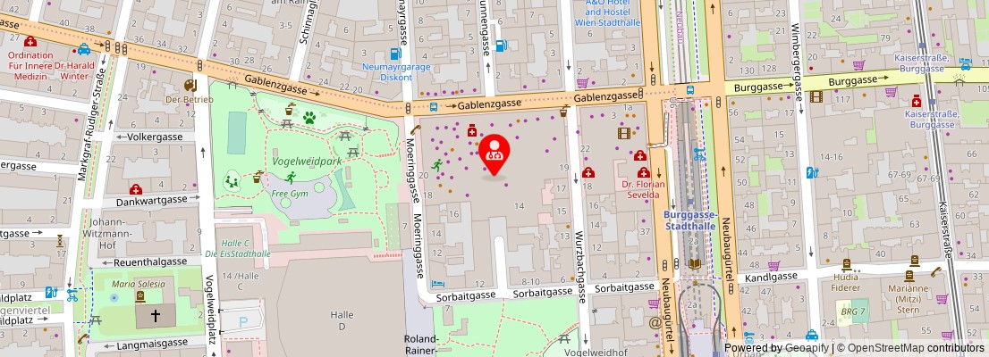 Street map section around the address
