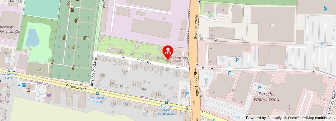 Street map section around the address