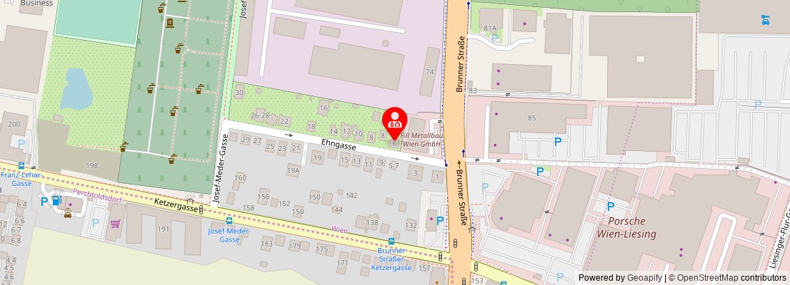 Street map section around the address