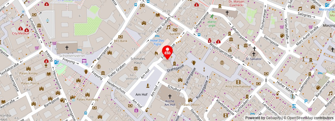 Street map section around the address