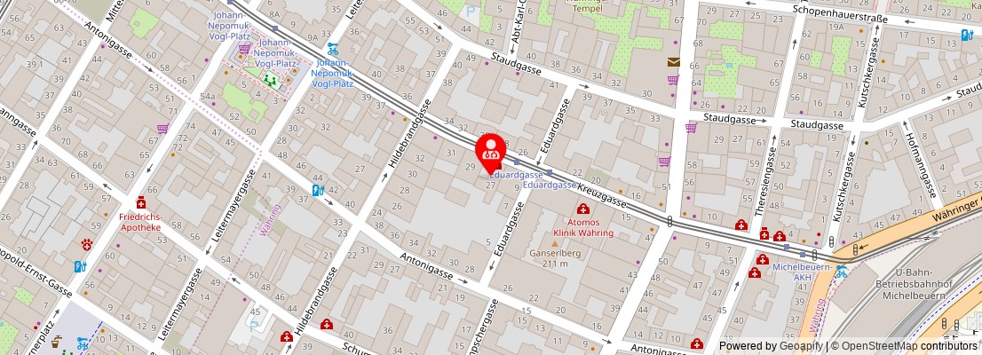 Street map section around the address