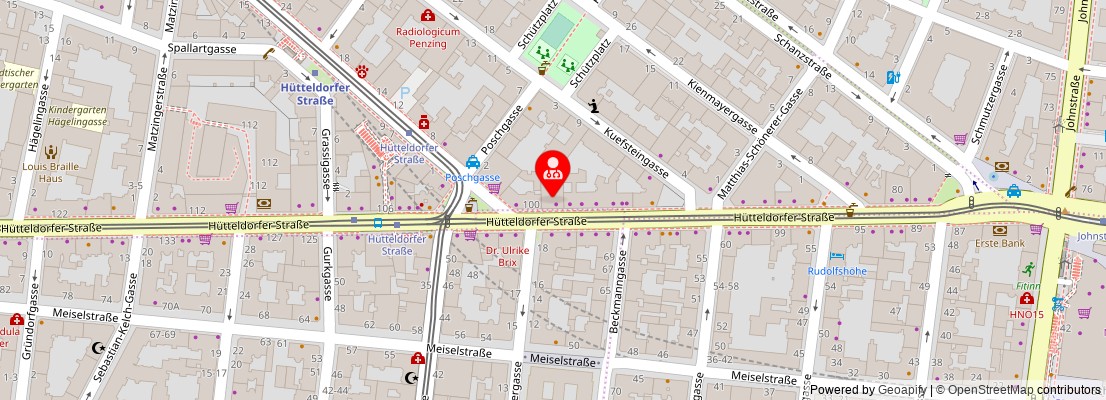 Street map section around the address
