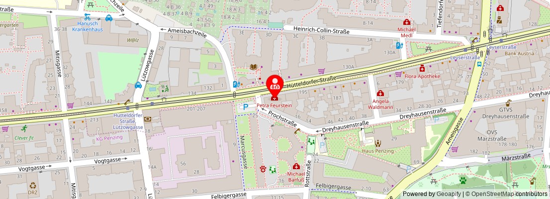 Street map section around the address