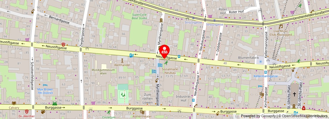 Street map section around the address