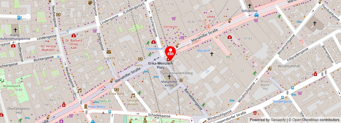 Street map section around the address