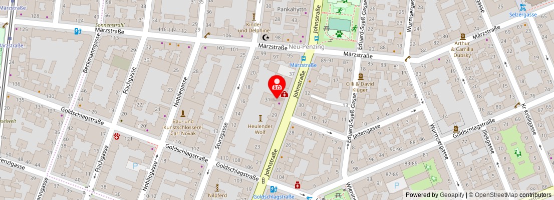 Street map section around the address