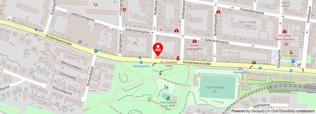 Street map section around the address