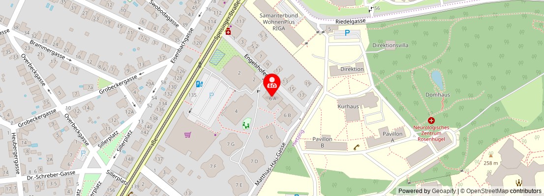 Street map section around the address
