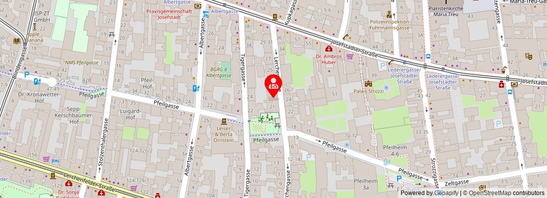 Street map section around the address
