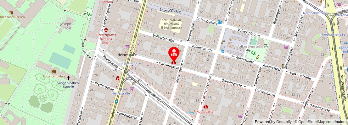 Street map section around the address