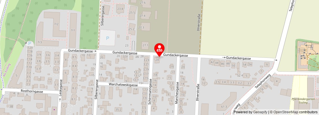 Street map section around the address