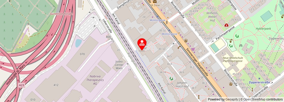 Street map section around the address