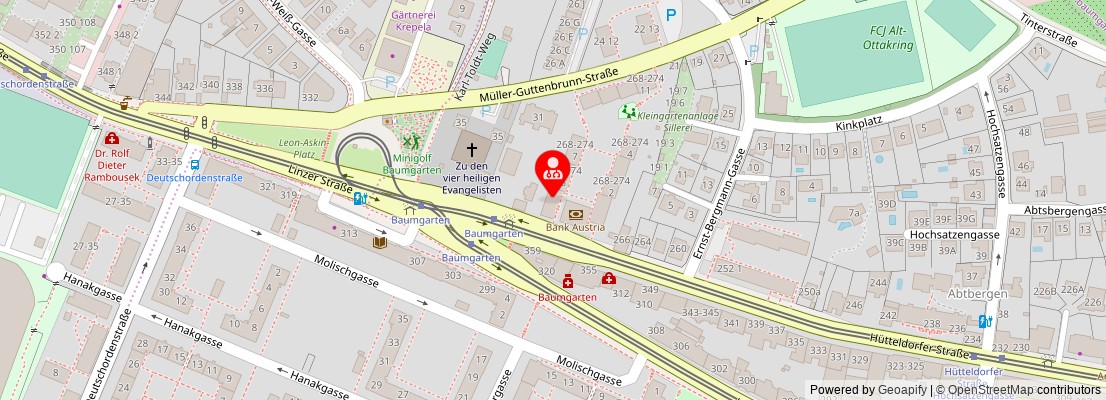 Street map section around the address