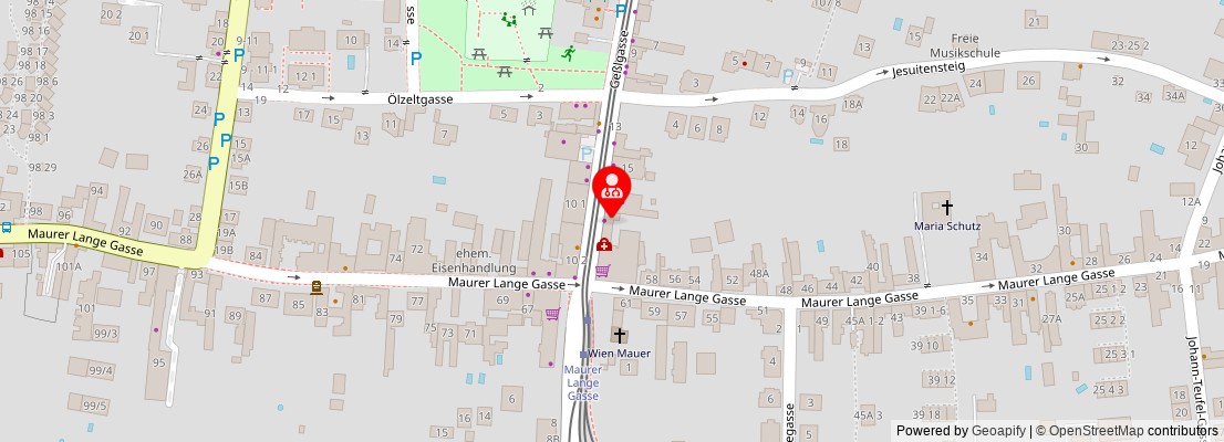 Street map section around the address