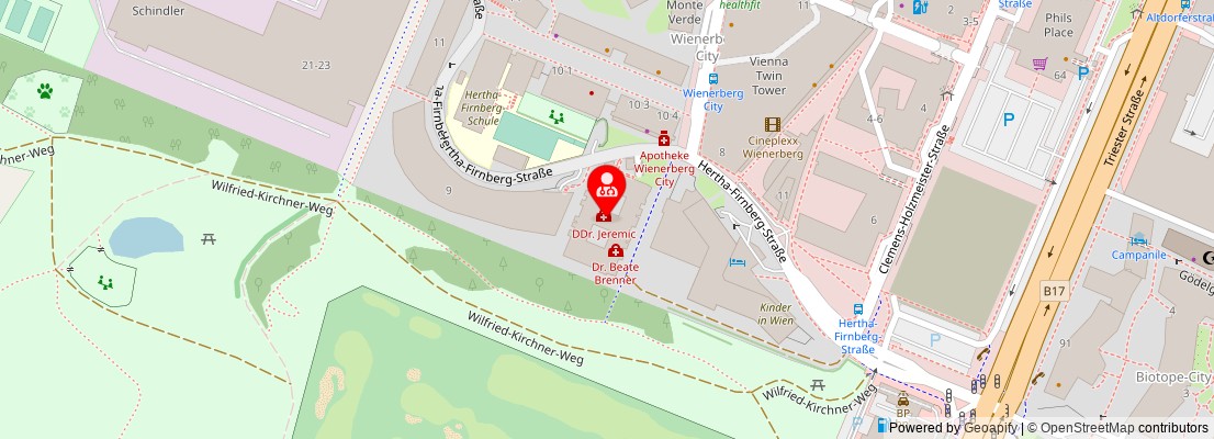 Street map section around the address