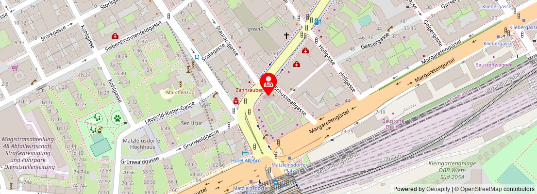 Street map section around the address