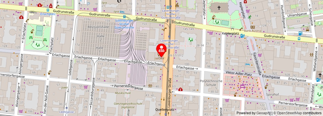 Street map section around the address