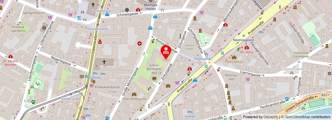 Street map section around the address