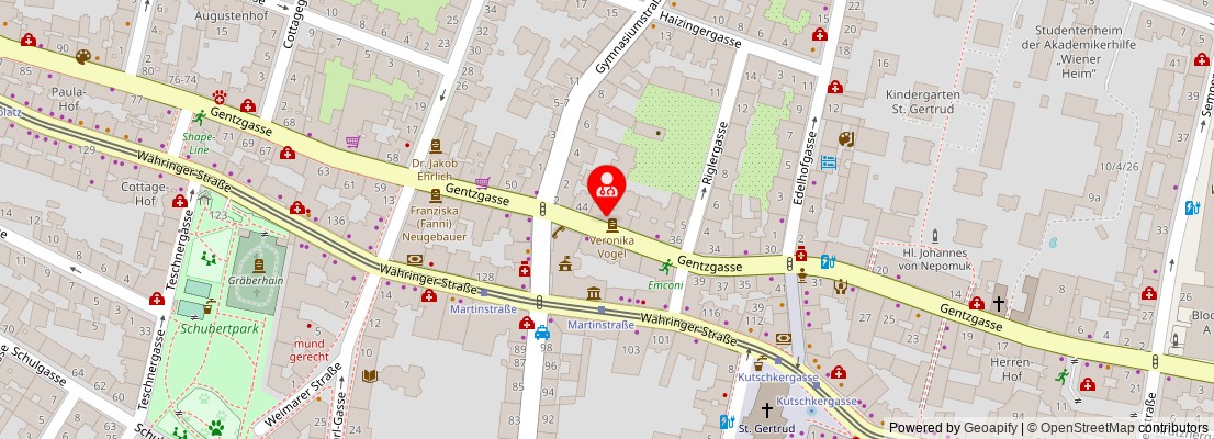 Street map section around the address
