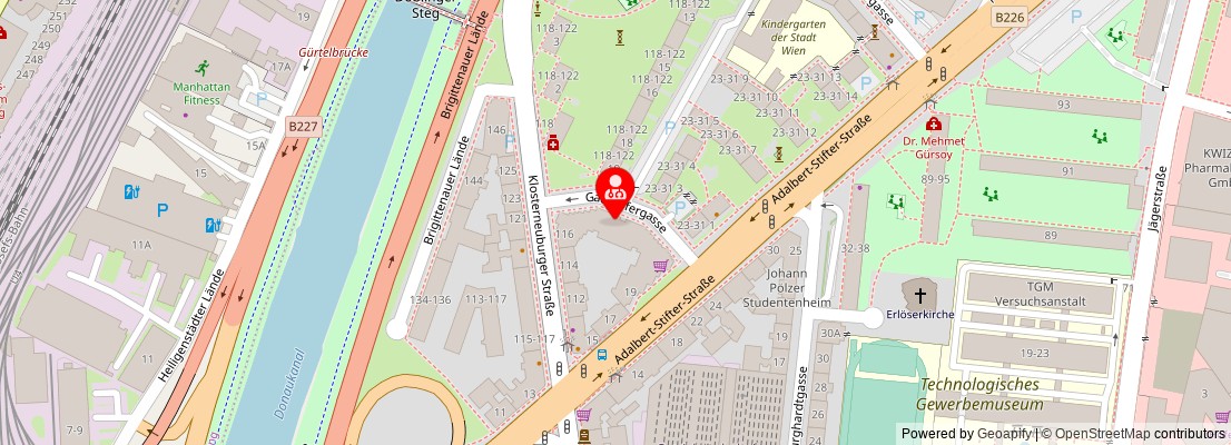 Street map section around the address