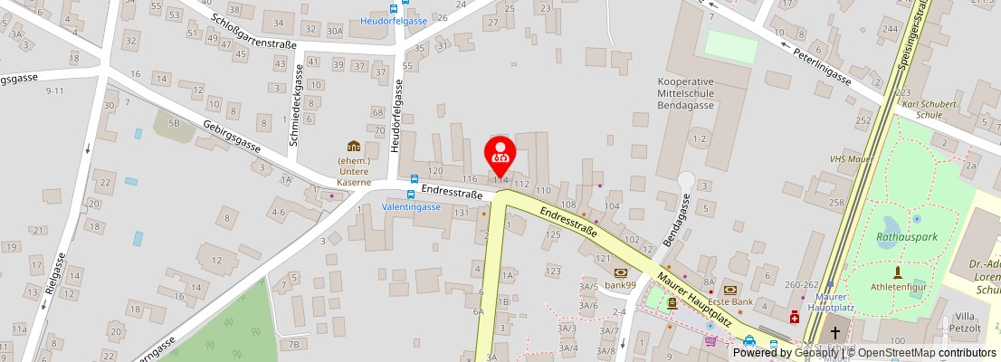 Street map section around the address