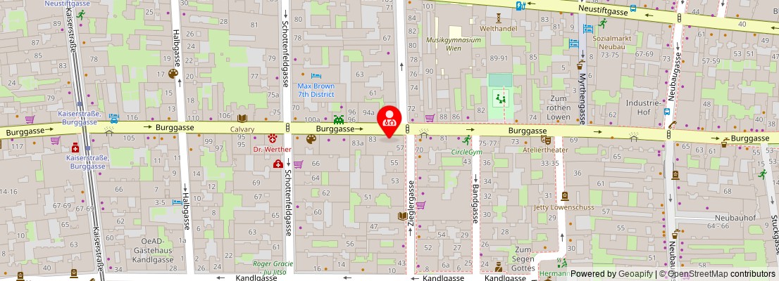 Street map section around the address