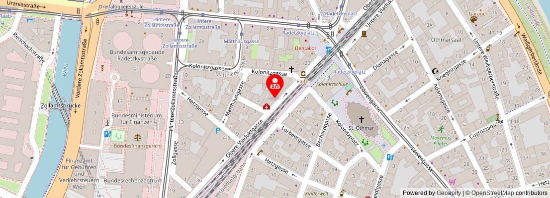 Street map section around the address