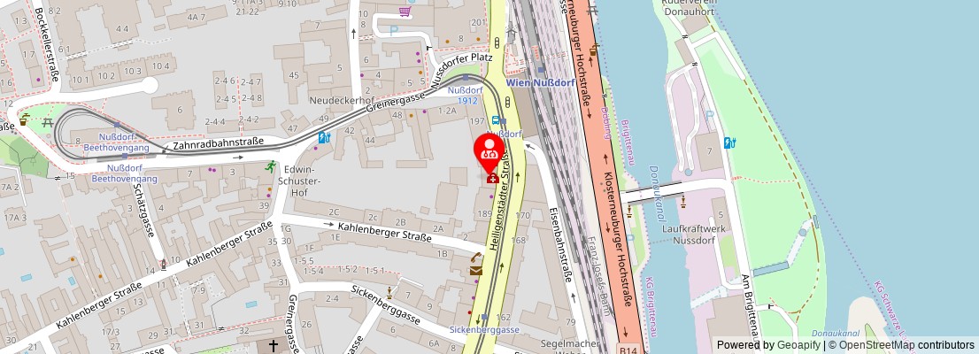 Street map section around the address
