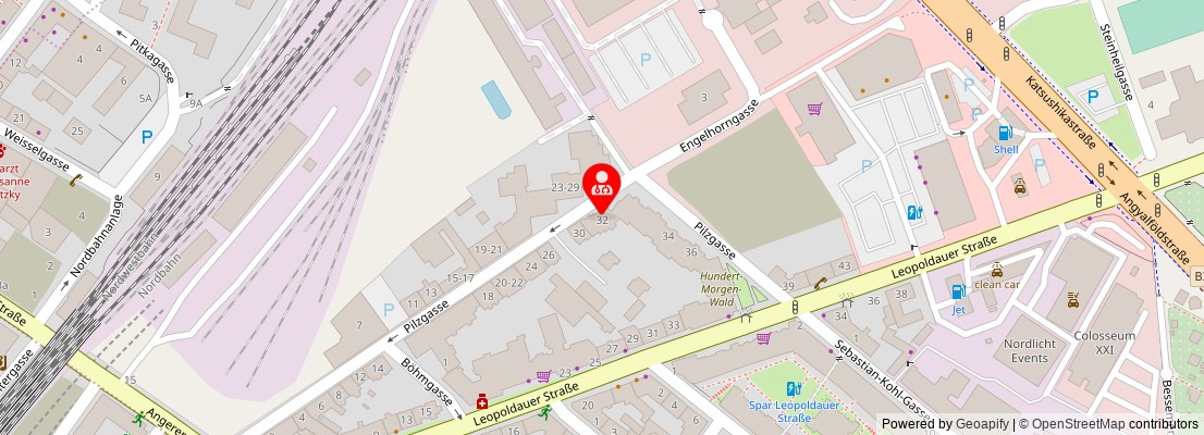 Street map section around the address