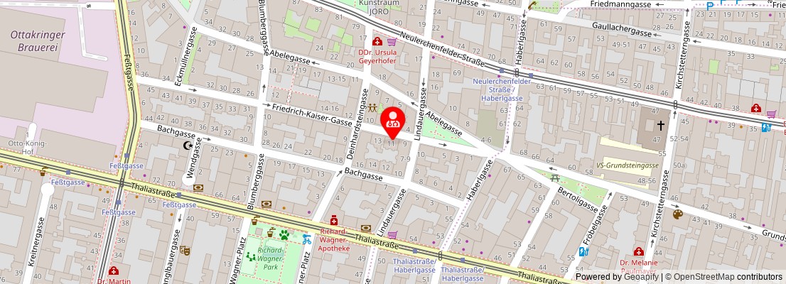 Street map section around the address
